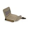 Portefeuille compact doré avec détail ajouré, fermeture zippée et dragonne en cuir
