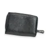 Portefeuille compact noir brillant Mélanie Paris avec fermeture éclair
