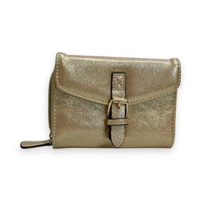 Portefeuille Compact Doré brillant Mélanie Paris