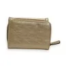 Portefeuille compact doré brillant Mélanie Paris, accessoire de mode élégant