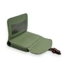 Portefeuille compact vert amande avec compartiments et fermoir en cuir marron