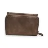 Portefeuille compact en cuir bronze Mélanie Paris avec fermeture éclair