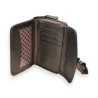 Portefeuille compact bronze Mélanie Paris ouvert avec compartiments et doublure motif