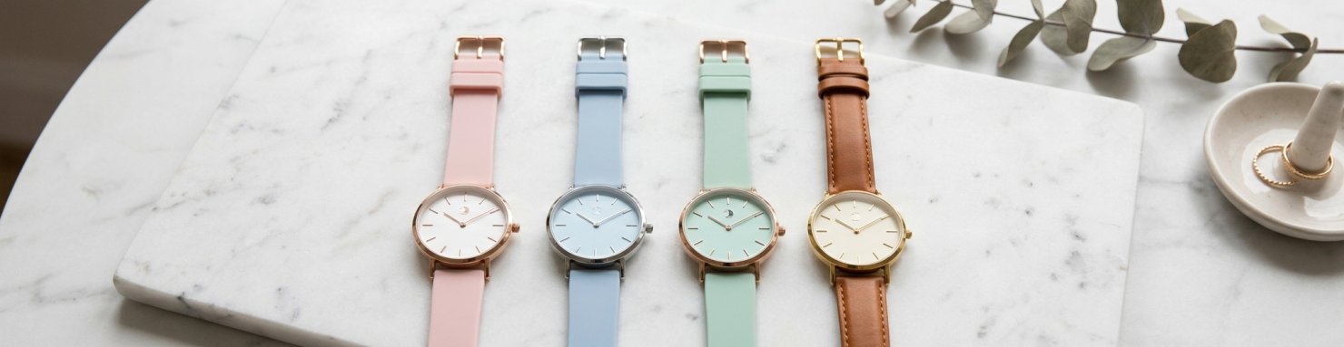 Collection de montres fantaisie femme colorees bracelet silicone et cuir