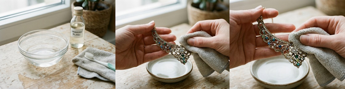 Vinaigre blanc pour nettoyer bijoux fantaisie oxyd&eacute;s