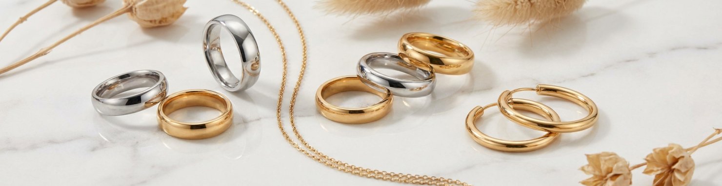 Bijoux en acier inoxydable et plaqué or, materiaux durables et abordables